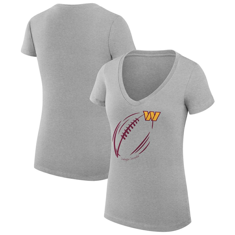 Washington Commanders G-III 4Her by Carl Banks Women's Super-Slim Fit Lightweight Subtle Football V-Neck T-Shirt | NFL Sale
