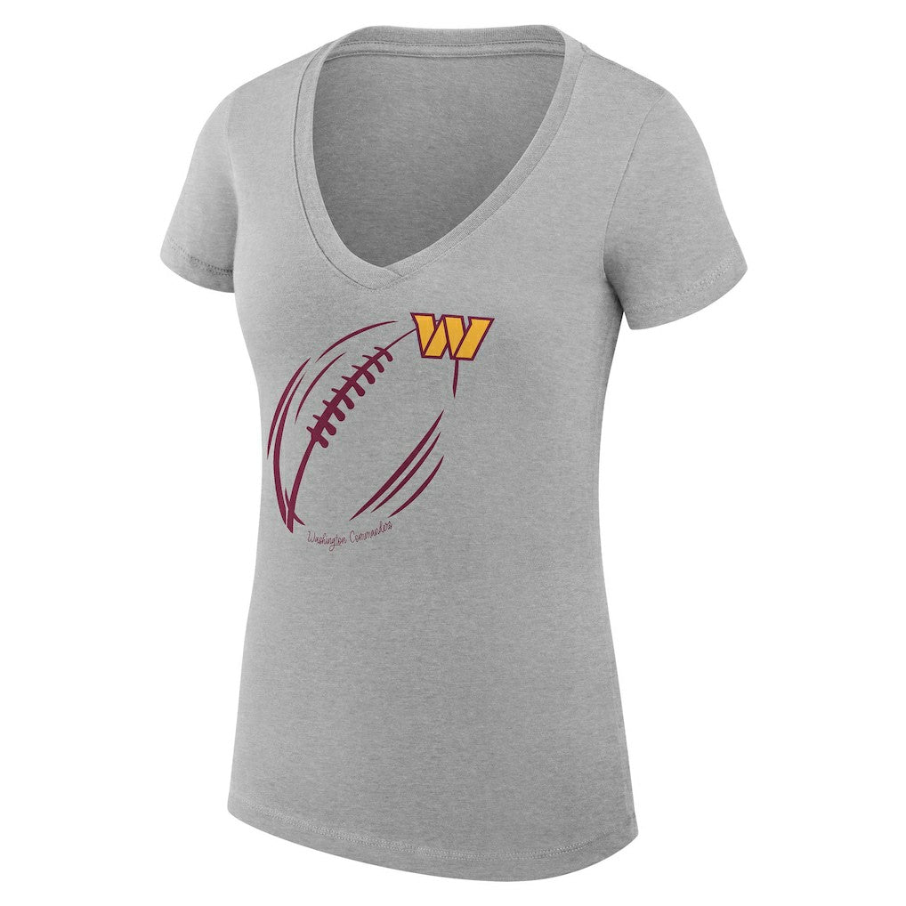 Washington Commanders G-III 4Her by Carl Banks Women's Super-Slim Fit Lightweight Subtle Football V-Neck T-Shirt | NFL Sale