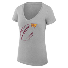 Washington Commanders G-III 4Her by Carl Banks Women's Super-Slim Fit Lightweight Subtle Football V-Neck T-Shirt | NFL Sale