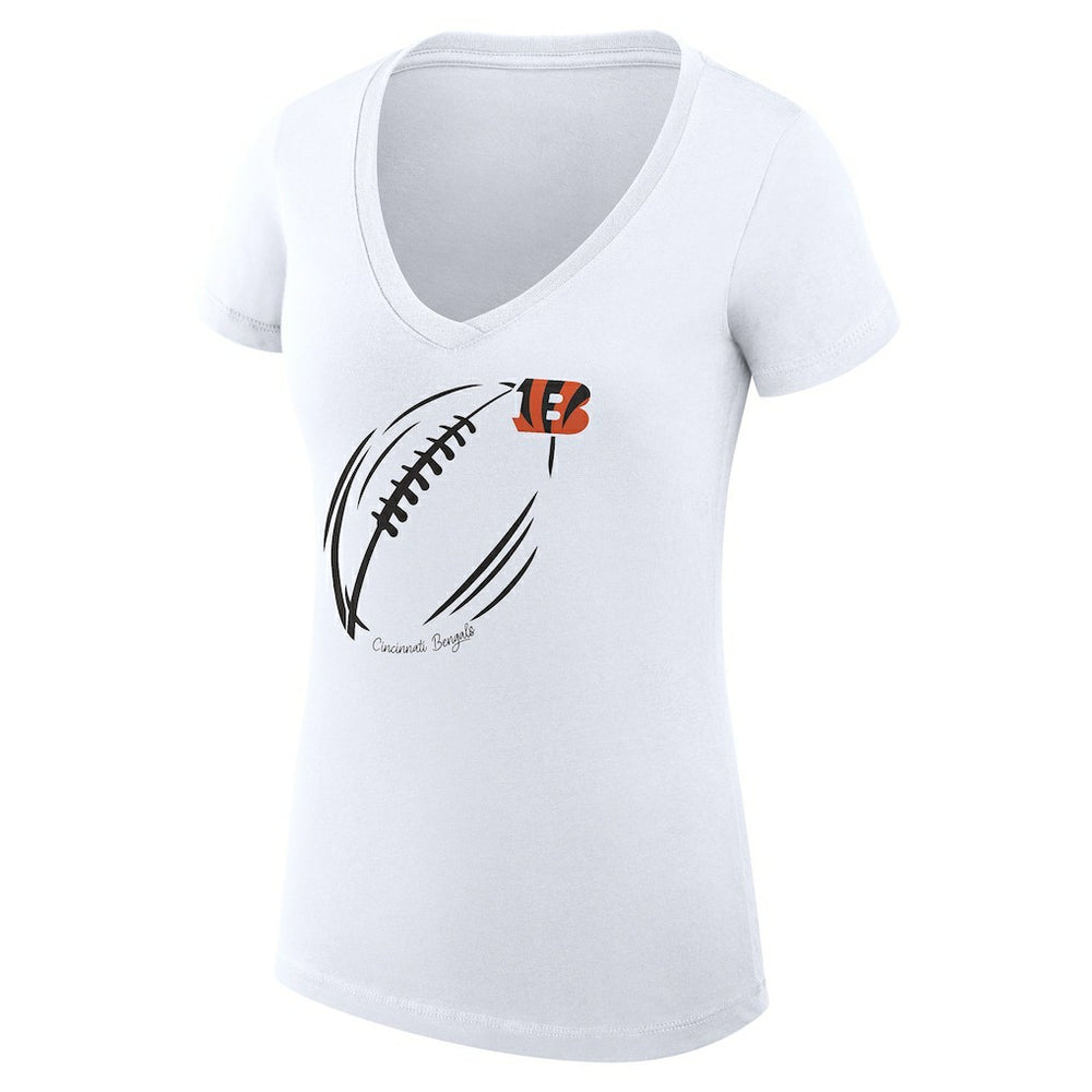 Cincinnati Bengals G-III 4Her by Carl Banks Women's Super-Slim Fit Lightweight Subtle Football V-Neck T-Shirt | NFL Near me
