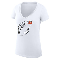 Cincinnati Bengals G-III 4Her by Carl Banks Women's Super-Slim Fit Lightweight Subtle Football V-Neck T-Shirt | NFL Near me
