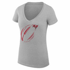 Tampa Bay Buccaneers G-III 4Her by Carl Banks Women's Super-Slim Fit Lightweight Subtle Football V-Neck T-Shirt | NFL Online