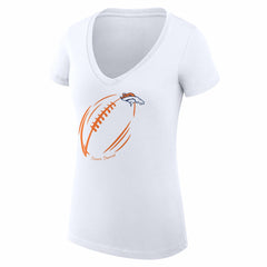 Denver Broncos G-III 4Her by Carl Banks Women's Super-Slim Fit Lightweight Subtle Football V-Neck T-Shirt | NFL Outlet