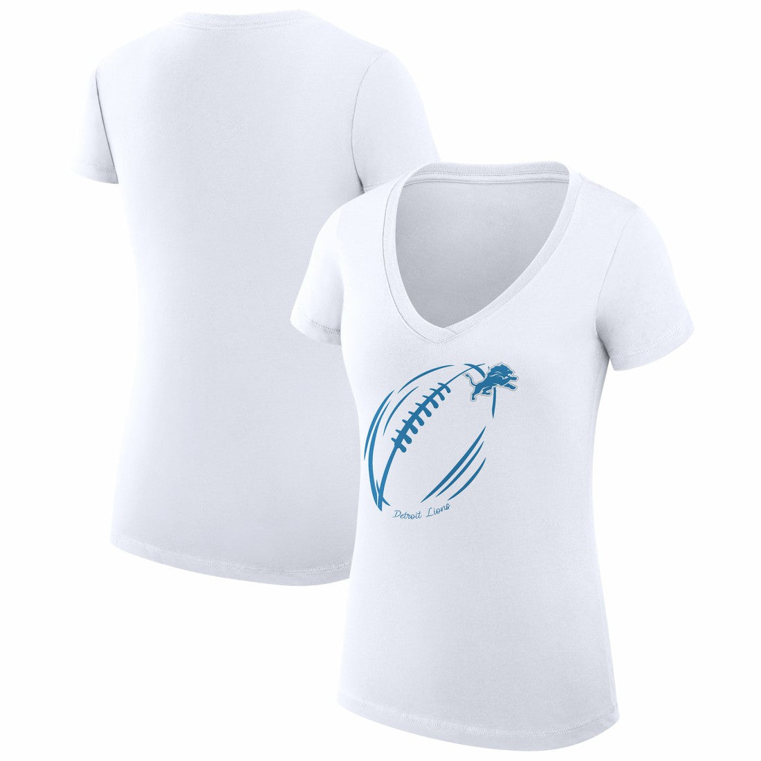 Detroit Lions G-III 4Her by Carl Banks Women's Super-Slim Fit Lightweight Subtle Football V-Neck T-Shirt | NFL Discount