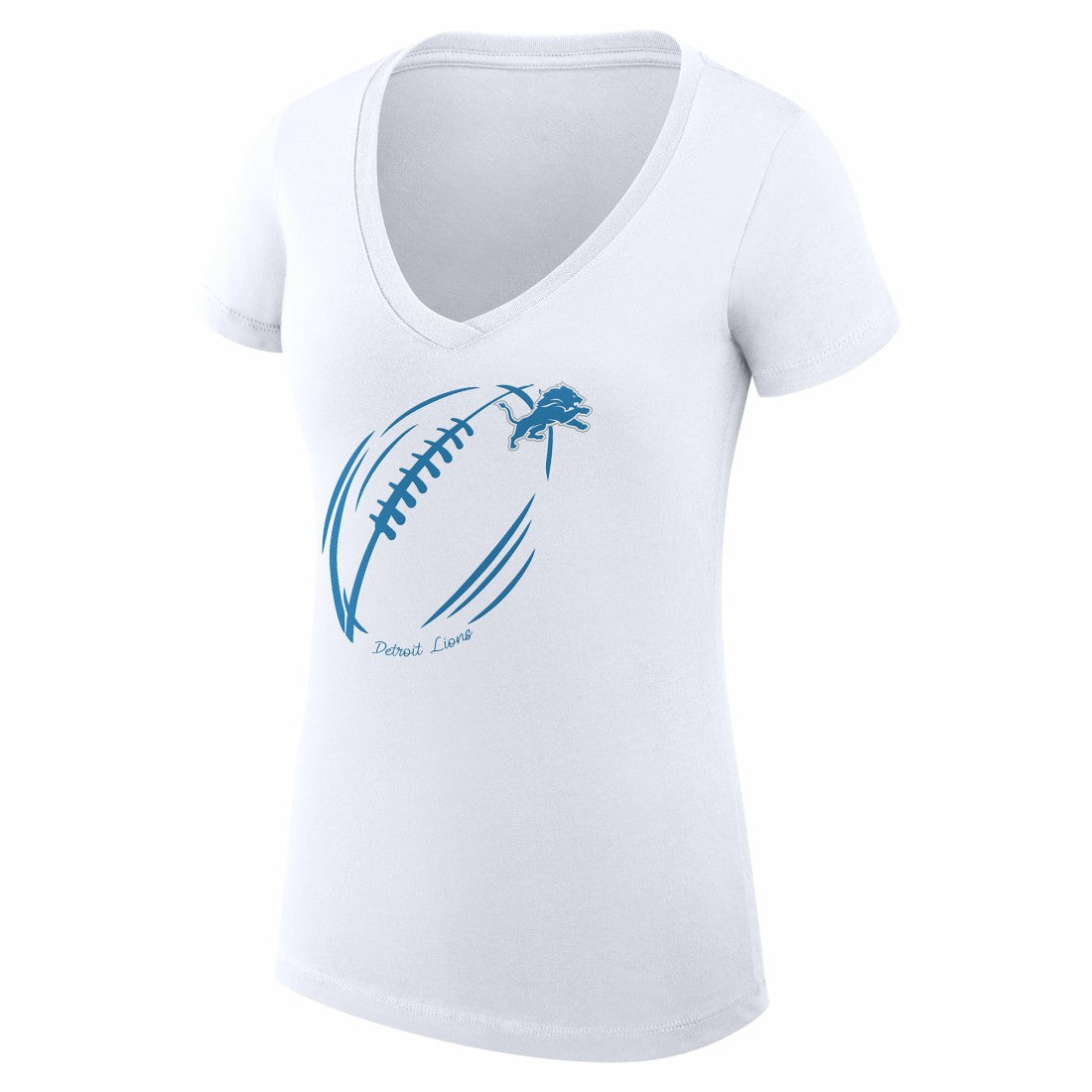 Detroit Lions G-III 4Her by Carl Banks Women's Super-Slim Fit Lightweight Subtle Football V-Neck T-Shirt | NFL Discount