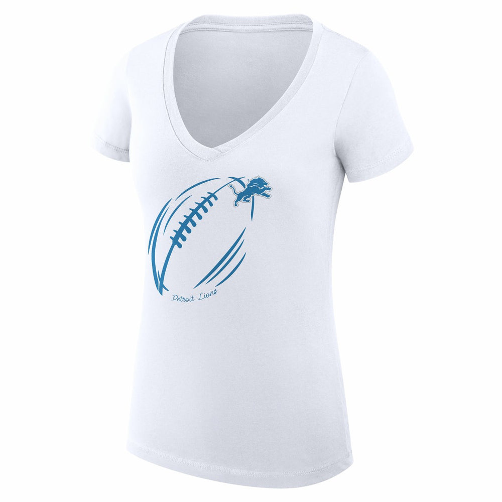Detroit Lions G-III 4Her by Carl Banks Women's Super-Slim Fit Lightweight Subtle Football V-Neck T-Shirt | NFL Discount