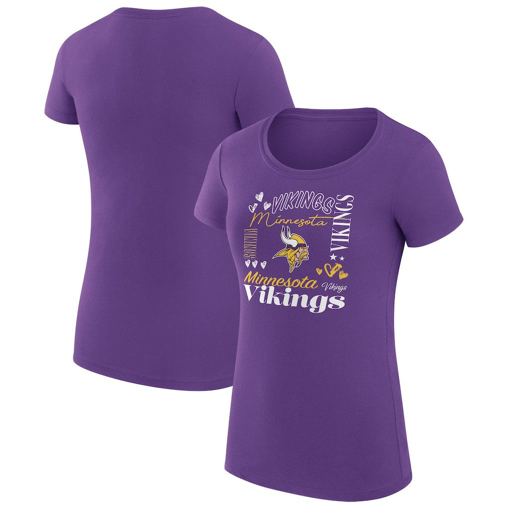 Minnesota Vikings G-III 4Her by Carl Banks Women's Super-Slim Fit Lightweight Collage Team T-Shirt | NFL US
