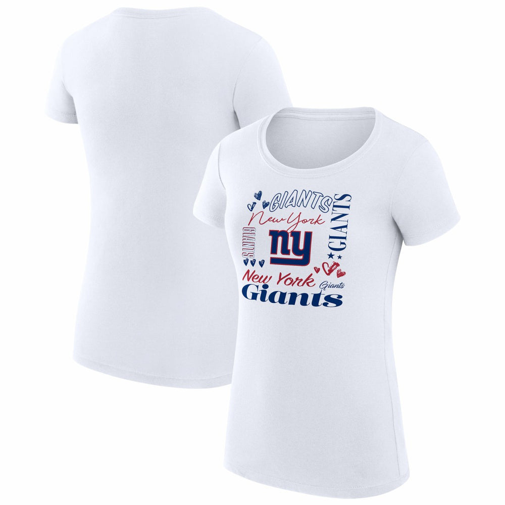 New York Giants G-III 4Her by Carl Banks Women's Super-Slim Fit Lightweight Collage Team T-Shirt | NFL Discount