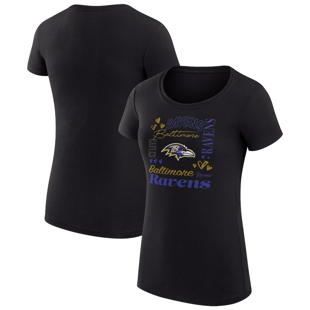 Baltimore Ravens G-III 4Her by Carl Banks Women's Super-Slim Fit Lightweight Collage Team T-Shirt | NFL Outlet