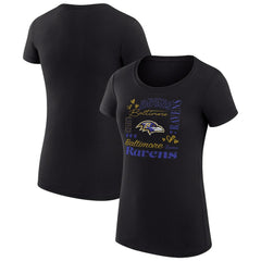 Baltimore Ravens G-III 4Her by Carl Banks Women's Super-Slim Fit Lightweight Collage Team T-Shirt | NFL Outlet