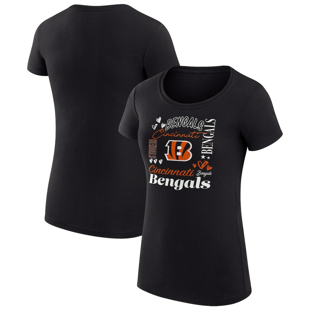 Cincinnati Bengals G-III 4Her by Carl Banks Women's Super-Slim Fit Lightweight Collage Team T-Shirt | NFL Hot
