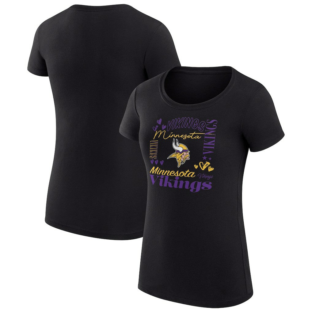 Minnesota Vikings G-III 4Her by Carl Banks Women's Super-Slim Fit Lightweight Collage Team T-Shirt | NFL Online