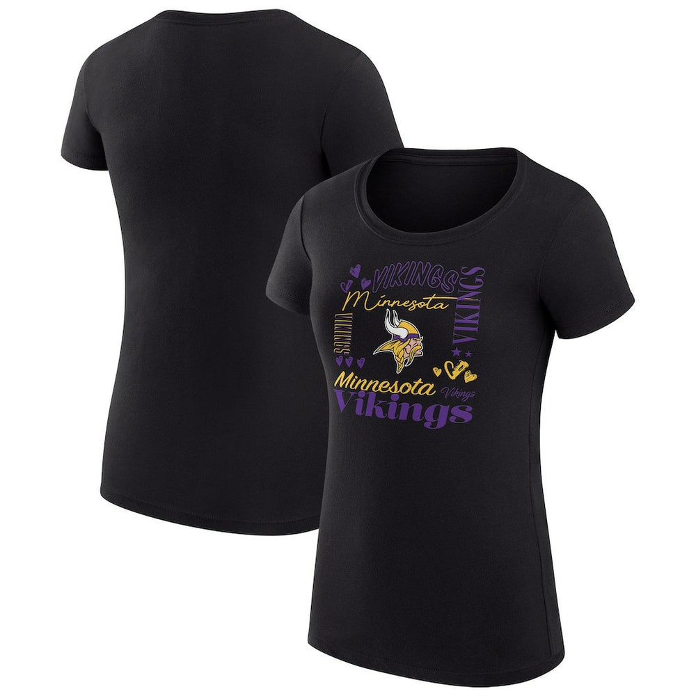 Minnesota Vikings G-III 4Her by Carl Banks Women's Super-Slim Fit Lightweight Collage Team T-Shirt | NFL Online