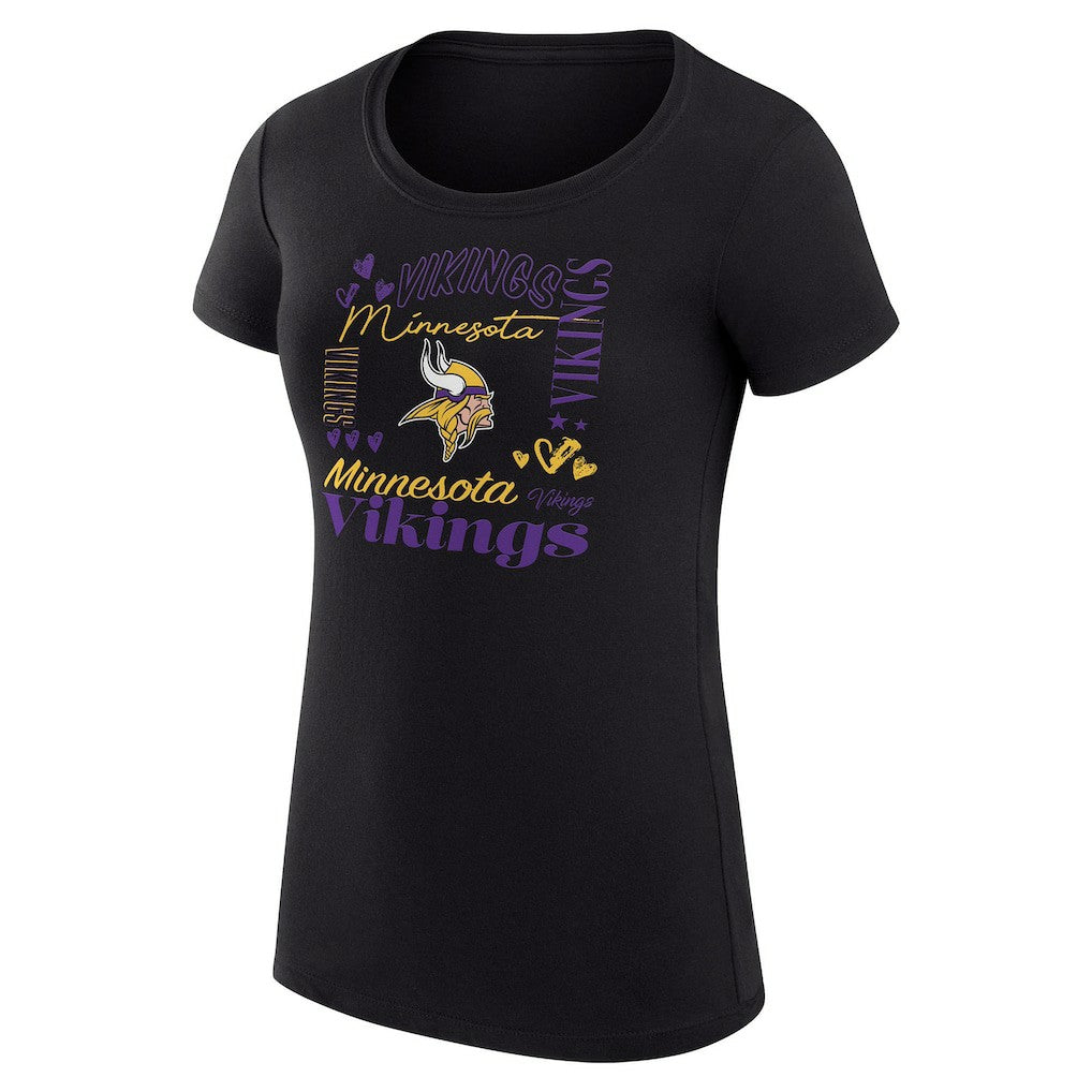 Minnesota Vikings G-III 4Her by Carl Banks Women's Super-Slim Fit Lightweight Collage Team T-Shirt | NFL Online