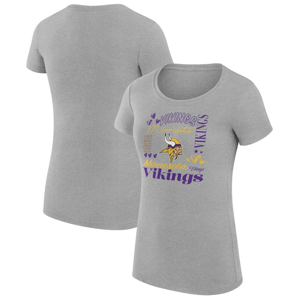 Minnesota Vikings G-III 4Her by Carl Banks Women's Super-Slim Fit Lightweight Collage Team T-Shirt | NFL Discount
