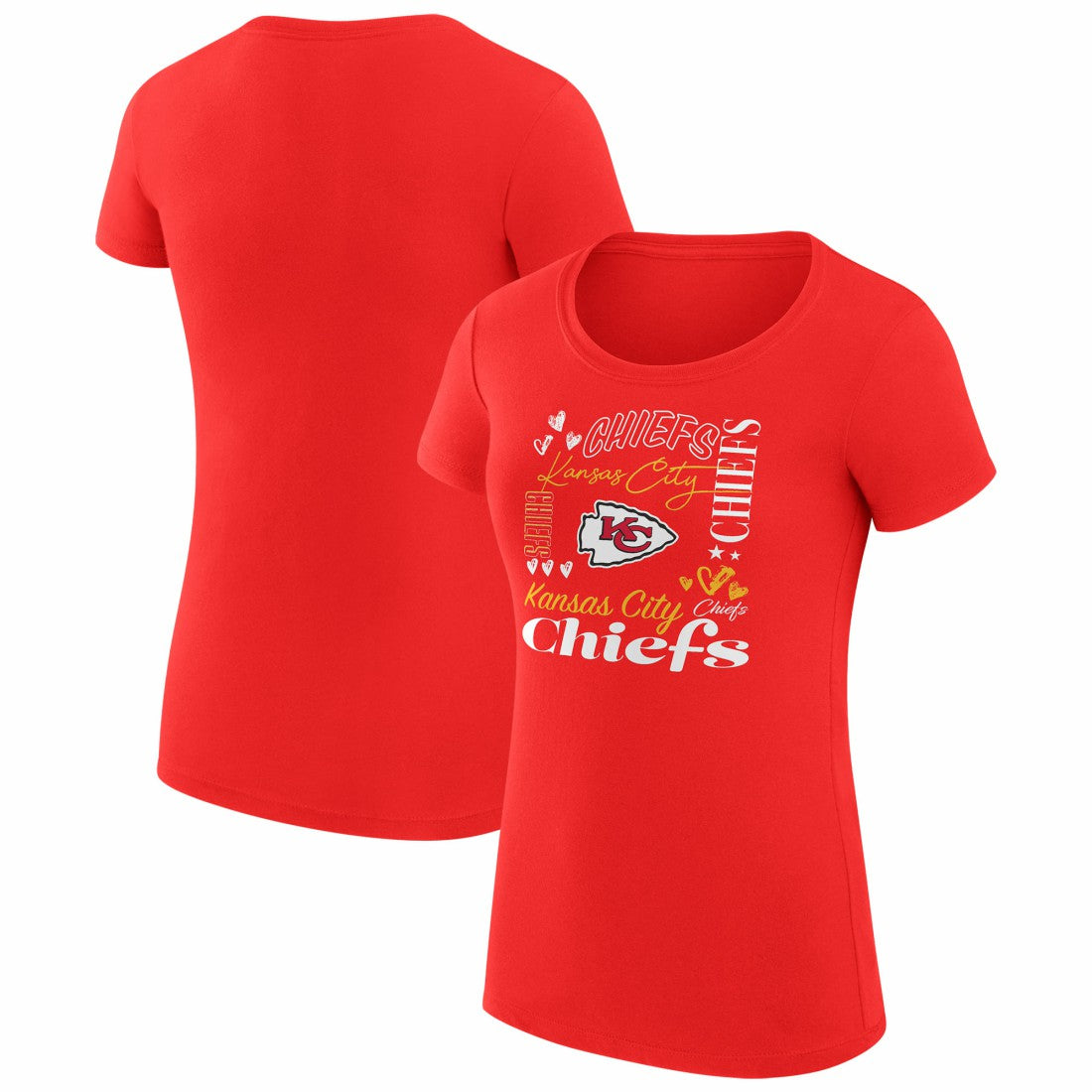 Kansas City Chiefs G-III 4Her by Carl Banks Women's Super-Slim Fit Lightweight Collage Team T-Shirt | NFL On sale
