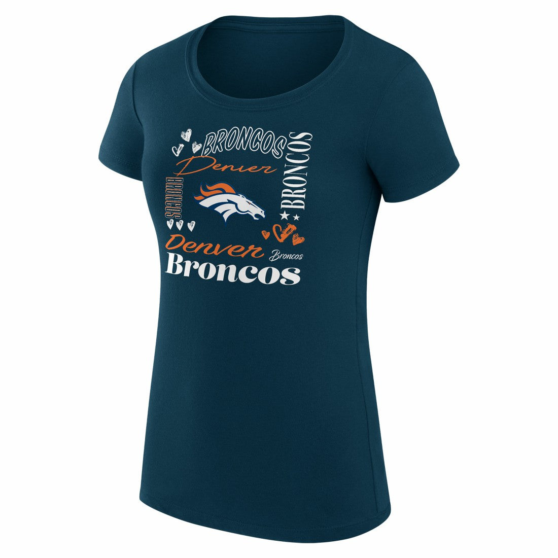 Denver Broncos G-III 4Her by Carl Banks Women's Super-Slim Fit Lightweight Collage Team T-Shirt | NFL Outlet