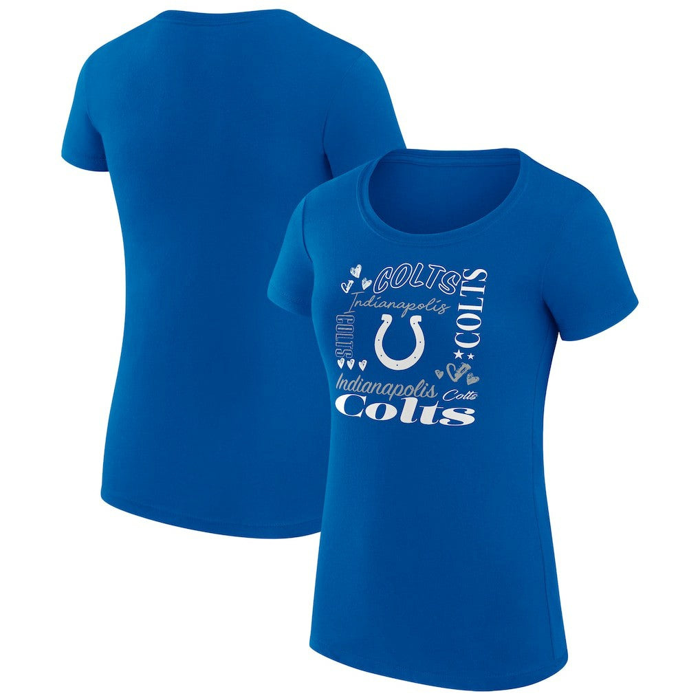 Indianapolis Colts G-III 4Her by Carl Banks Women's Super-Slim Fit Lightweight Collage Team T-Shirt | NFL Discount