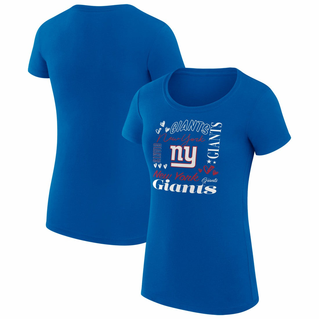 New York Giants G-III 4Her by Carl Banks Women's Super-Slim Fit Lightweight Collage Team T-Shirt | NFL Outlet