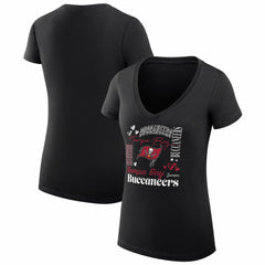 Tampa Bay Buccaneers G-III 4Her by Carl Banks Women's Super-Slim Fit Lightweight Collage Team V-Neck T-Shirt | NFL Near me
