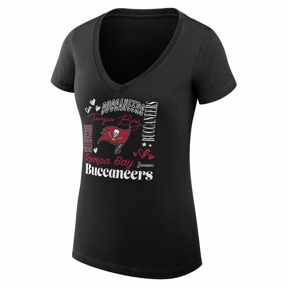 Tampa Bay Buccaneers G-III 4Her by Carl Banks Women's Super-Slim Fit Lightweight Collage Team V-Neck T-Shirt | NFL Near me