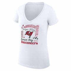 Tampa Bay Buccaneers G-III 4Her by Carl Banks Women's Super-Slim Fit Lightweight Collage Team V-Neck T-Shirt | NFL On sale