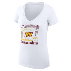 Washington Commanders G-III 4Her by Carl Banks Women's Super-Slim Fit Lightweight Collage Team V-Neck T-Shirt | NFL Online