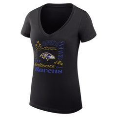 Baltimore Ravens G-III 4Her by Carl Banks Women's Super-Slim Fit Lightweight Collage Team V-Neck T-Shirt | NFL Discount