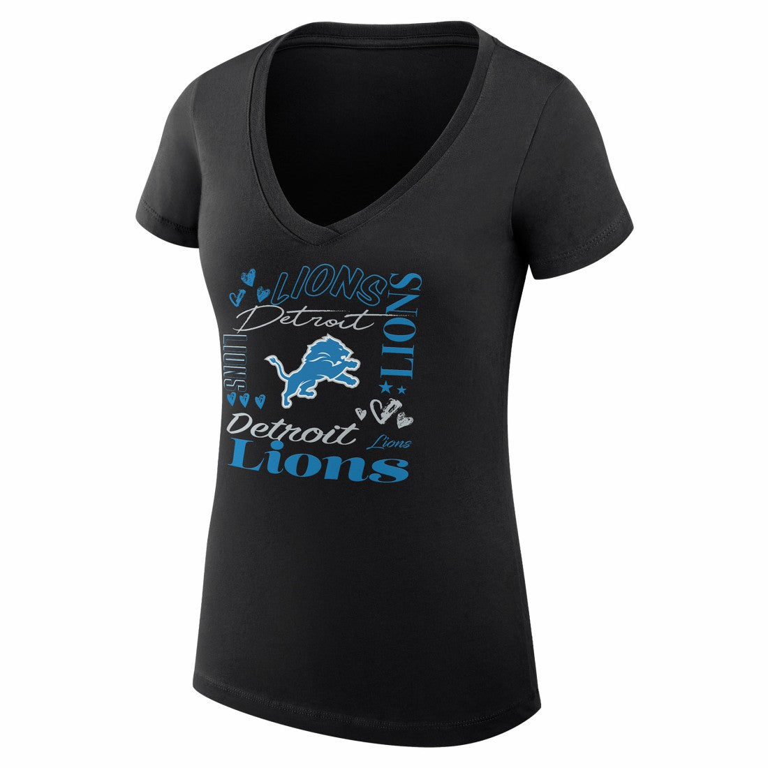 Detroit Lions G-III 4Her by Carl Banks Women's Super-Slim Fit Lightweight Collage Team V-Neck T-Shirt | NFL Outlet