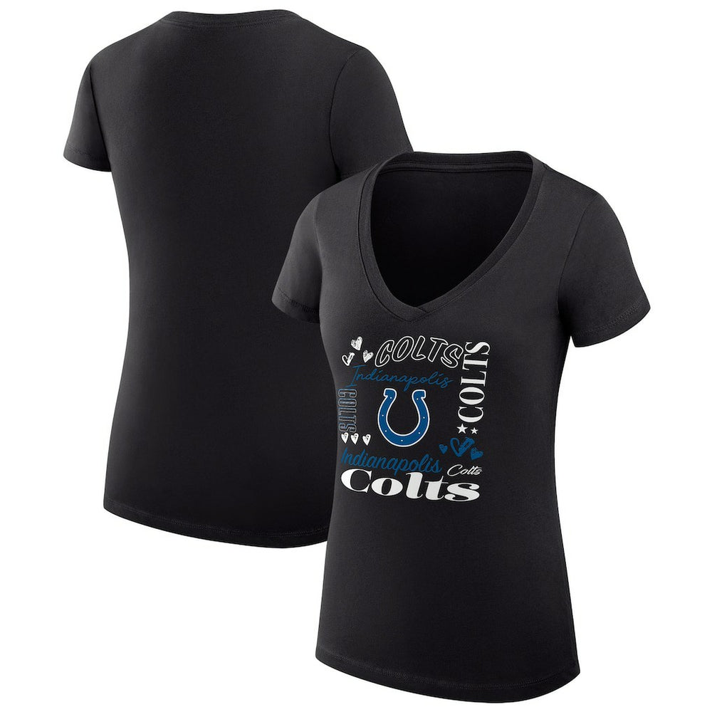 Indianapolis Colts G-III 4Her by Carl Banks Women's Super-Slim Fit Lightweight Collage Team V-Neck T-Shirt | NFL On sale