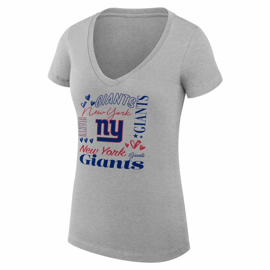 New York Giants G-III 4Her by Carl Banks Women's Super-Slim Fit Lightweight Collage Team V-Neck T-Shirt | NFL Sale