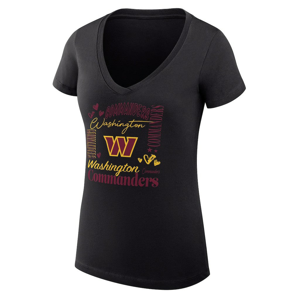 Washington Commanders G-III 4Her by Carl Banks Women's Super-Slim Fit Lightweight Collage Team V-Neck T-Shirt | NFL New