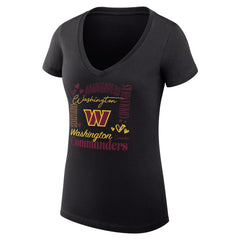 Washington Commanders G-III 4Her by Carl Banks Women's Super-Slim Fit Lightweight Collage Team V-Neck T-Shirt | NFL New