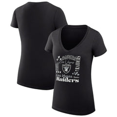 Las Vegas Raiders G-III 4Her by Carl Banks Women's Super-Slim Fit Lightweight Collage Team V-Neck T-Shirt | NFL Online