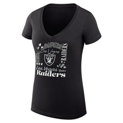 Las Vegas Raiders G-III 4Her by Carl Banks Women's Super-Slim Fit Lightweight Collage Team V-Neck T-Shirt | NFL Online