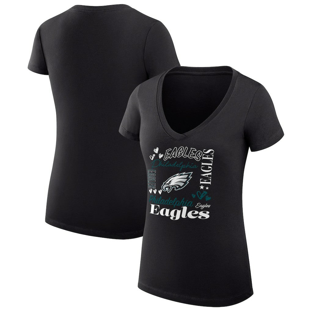 Philadelphia Eagles G-III 4Her by Carl Banks Women's Super-Slim Fit Lightweight Collage Team V-Neck T-Shirt | NFL Near me