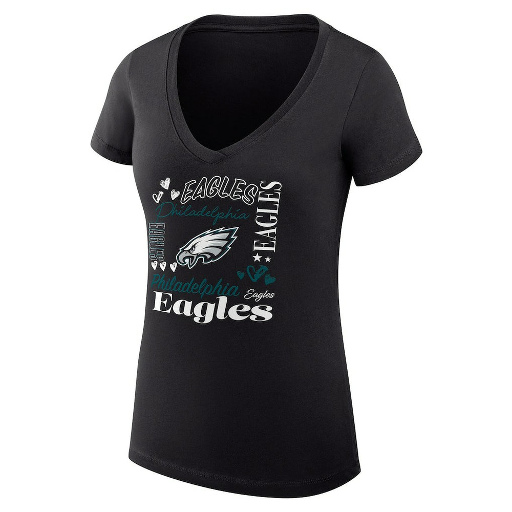 Philadelphia Eagles G-III 4Her by Carl Banks Women's Super-Slim Fit Lightweight Collage Team V-Neck T-Shirt | NFL Near me