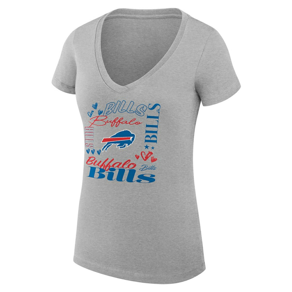 Buffalo Bills G-III 4Her by Carl Banks Women's Super-Slim Fit Lightweight Collage Team V-Neck T-Shirt | NFL Online