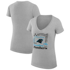 Carolina Panthers G-III 4Her by Carl Banks Women's Super-Slim Fit Lightweight Collage Team V-Neck T-Shirt | NFL US