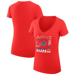 Buffalo Bills G-III 4Her by Carl Banks Women's Super-Slim Fit Lightweight Collage Team V-Neck T-Shirt | NFL US