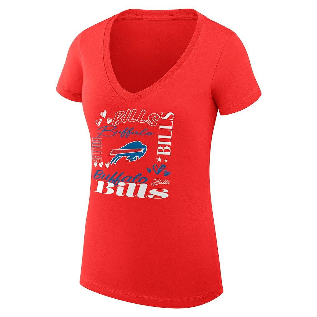 Buffalo Bills G-III 4Her by Carl Banks Women's Super-Slim Fit Lightweight Collage Team V-Neck T-Shirt | NFL US
