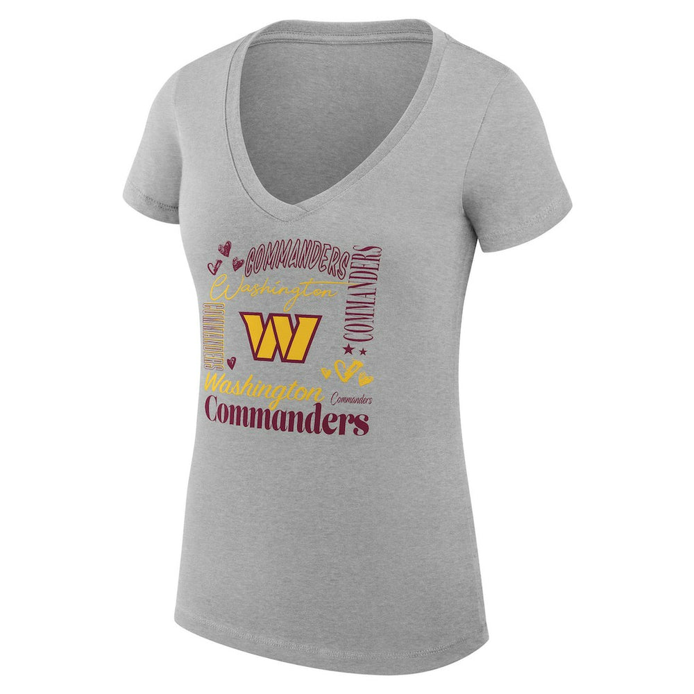 Washington Commanders G-III 4Her by Carl Banks Women's Super-Slim Fit Lightweight Collage Team V-Neck T-Shirt | NFL On sale