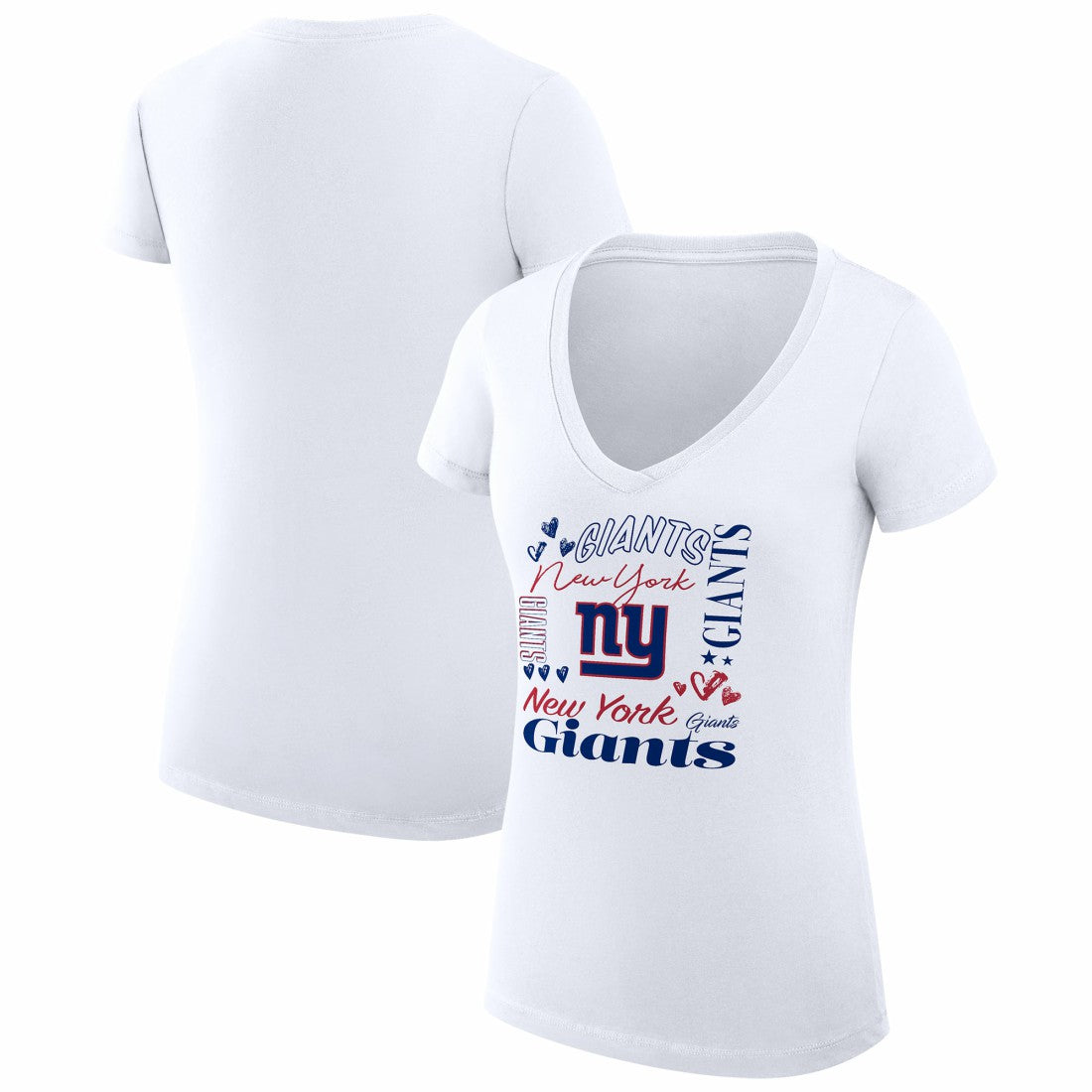 New York Giants G-III 4Her by Carl Banks Women's Super-Slim Fit Lightweight Collage Team V-Neck T-Shirt | NFL Near me