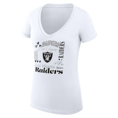 Las Vegas Raiders G-III 4Her by Carl Banks Women's Super-Slim Fit Lightweight Collage Team V-Neck T-Shirt | NFL New