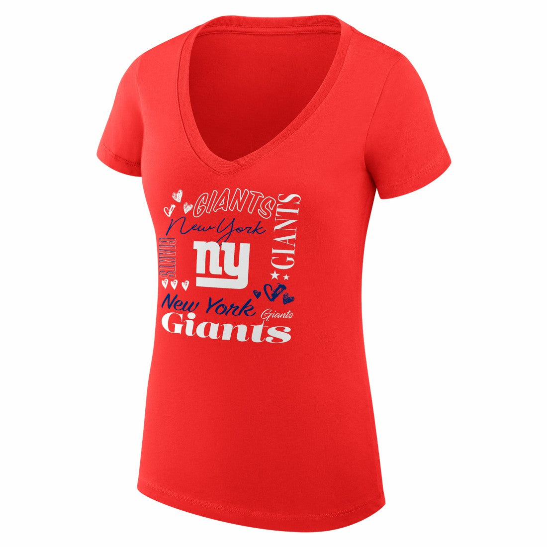 New York Giants G-III 4Her by Carl Banks Women's Super-Slim Fit Lightweight Collage Team V-Neck T-Shirt | NFL Sale
