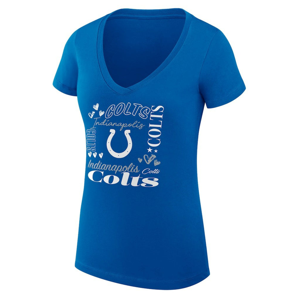 Indianapolis Colts G-III 4Her by Carl Banks Women's Super-Slim Fit Lightweight Collage Team V-Neck T-Shirt | NFL Discount