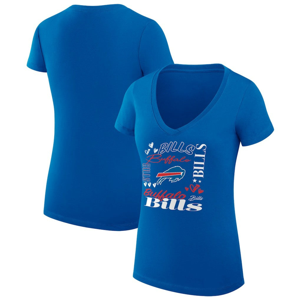 Buffalo Bills G-III 4Her by Carl Banks Women's Super-Slim Fit Lightweight Collage Team V-Neck T-Shirt | NFL Near me