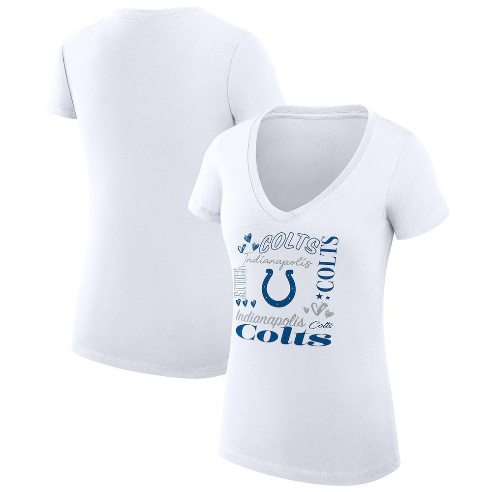 Indianapolis Colts G-III 4Her by Carl Banks Women's Super-Slim Fit Lightweight Collage Team V-Neck T-Shirt | NFL Near me
