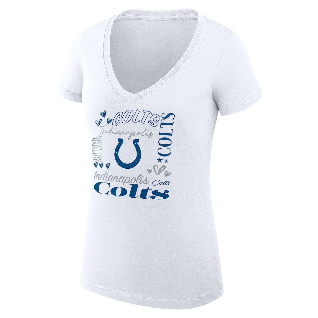 Indianapolis Colts G-III 4Her by Carl Banks Women's Super-Slim Fit Lightweight Collage Team V-Neck T-Shirt | NFL Near me