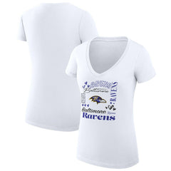 Baltimore Ravens G-III 4Her by Carl Banks Women's Super-Slim Fit Lightweight Collage Team V-Neck T-Shirt | NFL Hot